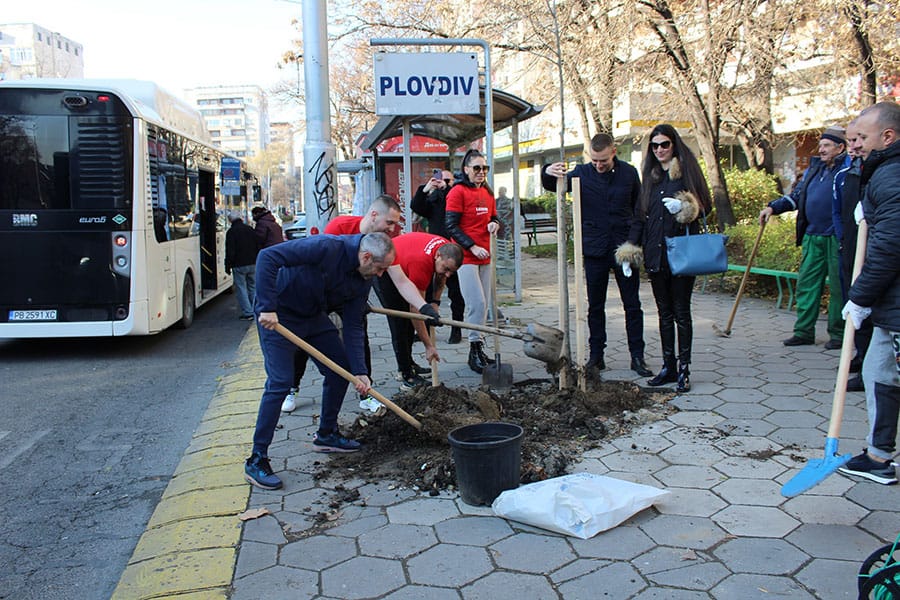 "Градини и паркове" и партньори засадиха нови дървета по пловдивски булевард