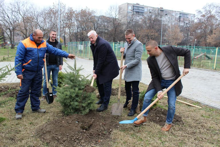 Нови дървета обогатиха зеленината в парк "Ружа"