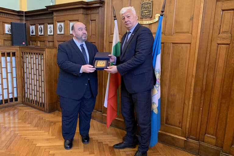 Кметът Здравко Димитров и новият гръцки посланик Алексиос Мариос Либеропулос