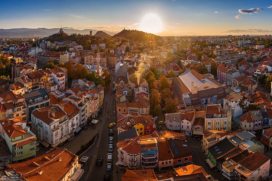 Изглед на Пловдив от високо
