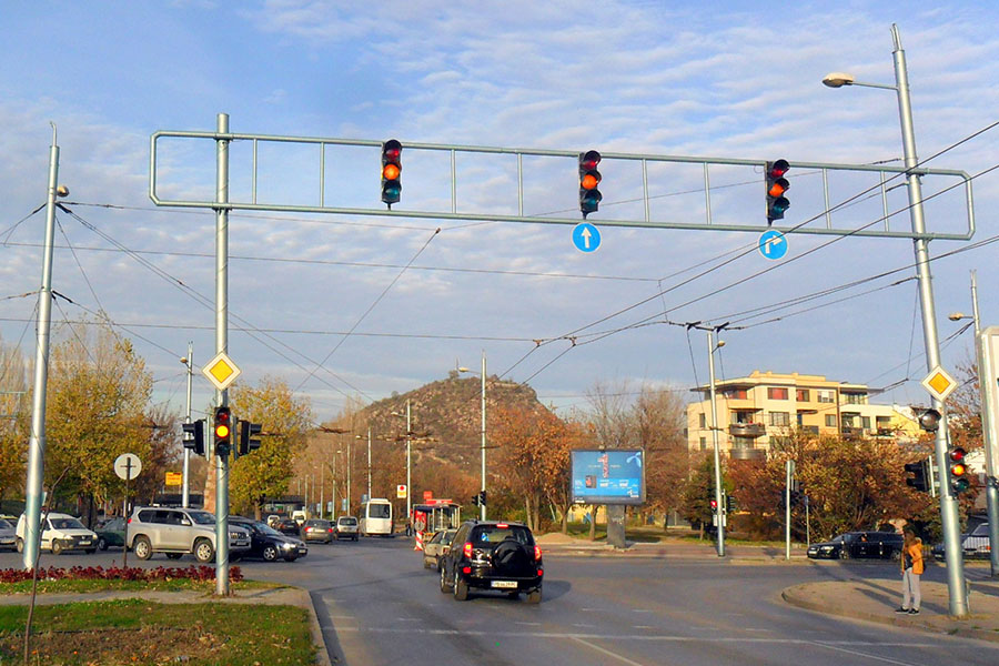 Кръстовище на бул. Никола Вапцаров и Коматевско шосе в Пловдив