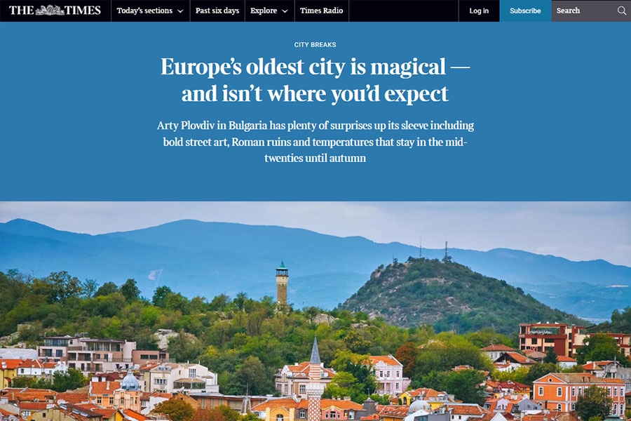 The Times оценява по достойнство качествата на Пловдив като дестинация за културен туризъм