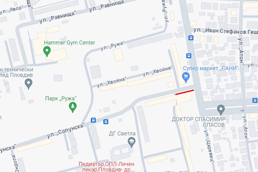 Затварят част от ул. Солунска, 5 автобусни линии променят маршрута си